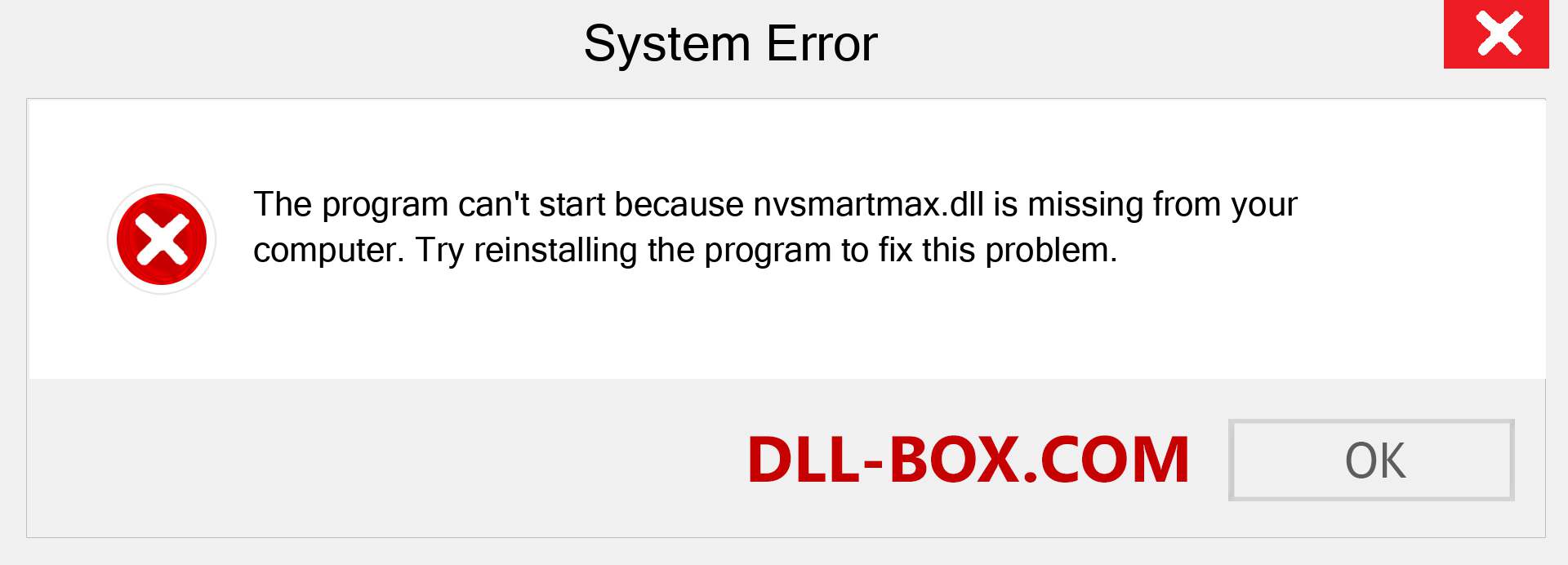  nvsmartmax.dll file is missing?. Download for Windows 7, 8, 10 - Fix  nvsmartmax dll Missing Error on Windows, photos, images